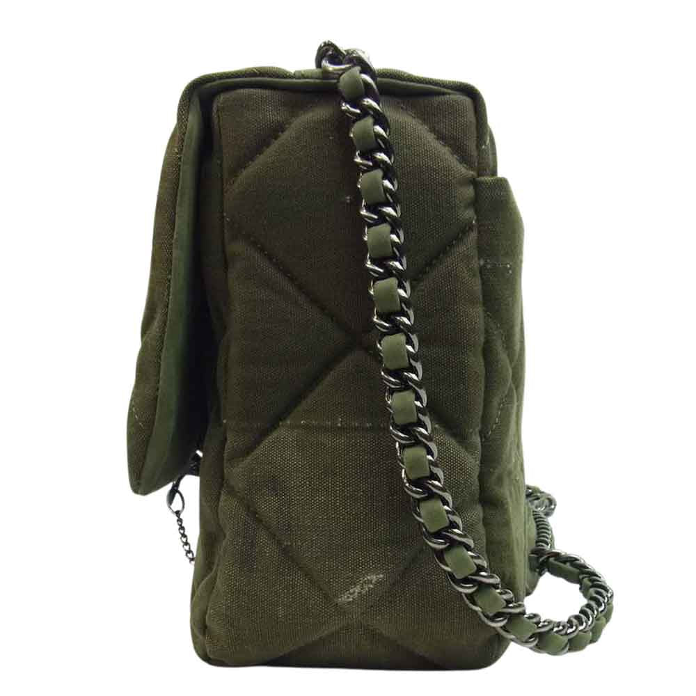 READY MADE レディメイド RE-CO-KH-00-00-168 BIG CHAIN BAG ヴィンテージコットン ビッグ チェーン バッグ  カーキ系【極上美品】【中古】