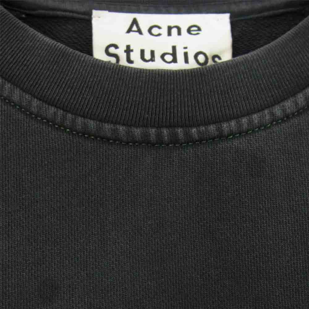 ACNE STUDIOS アクネストゥディオズ FN-WN-SWEA000002 Logo embroidered Crewneck Sweatshirt ロゴ刺繍 スウェット トレーナー ブラック系 XXS【中古】