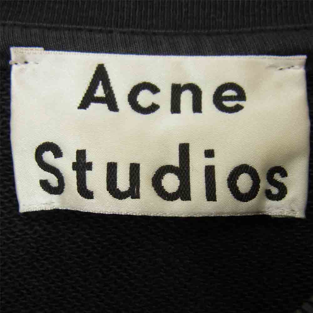 ACNE STUDIOS アクネストゥディオズ FN-WN-SWEA000002 Logo embroidered Crewneck Sweatshirt ロゴ刺繍 スウェット トレーナー ブラック系 XXS【中古】