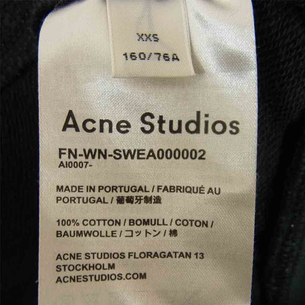 ACNE STUDIOS アクネストゥディオズ FN-WN-SWEA000002 Logo embroidered Crewneck Sweatshirt ロゴ刺繍 スウェット トレーナー ブラック系 XXS【中古】