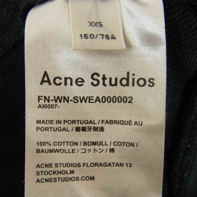 ACNE STUDIOS アクネストゥディオズ FN-WN-SWEA000002 Logo embroidered Crewneck  Sweatshirt ロゴ刺繍 スウェット トレーナー ブラック系 XXS【中古】
