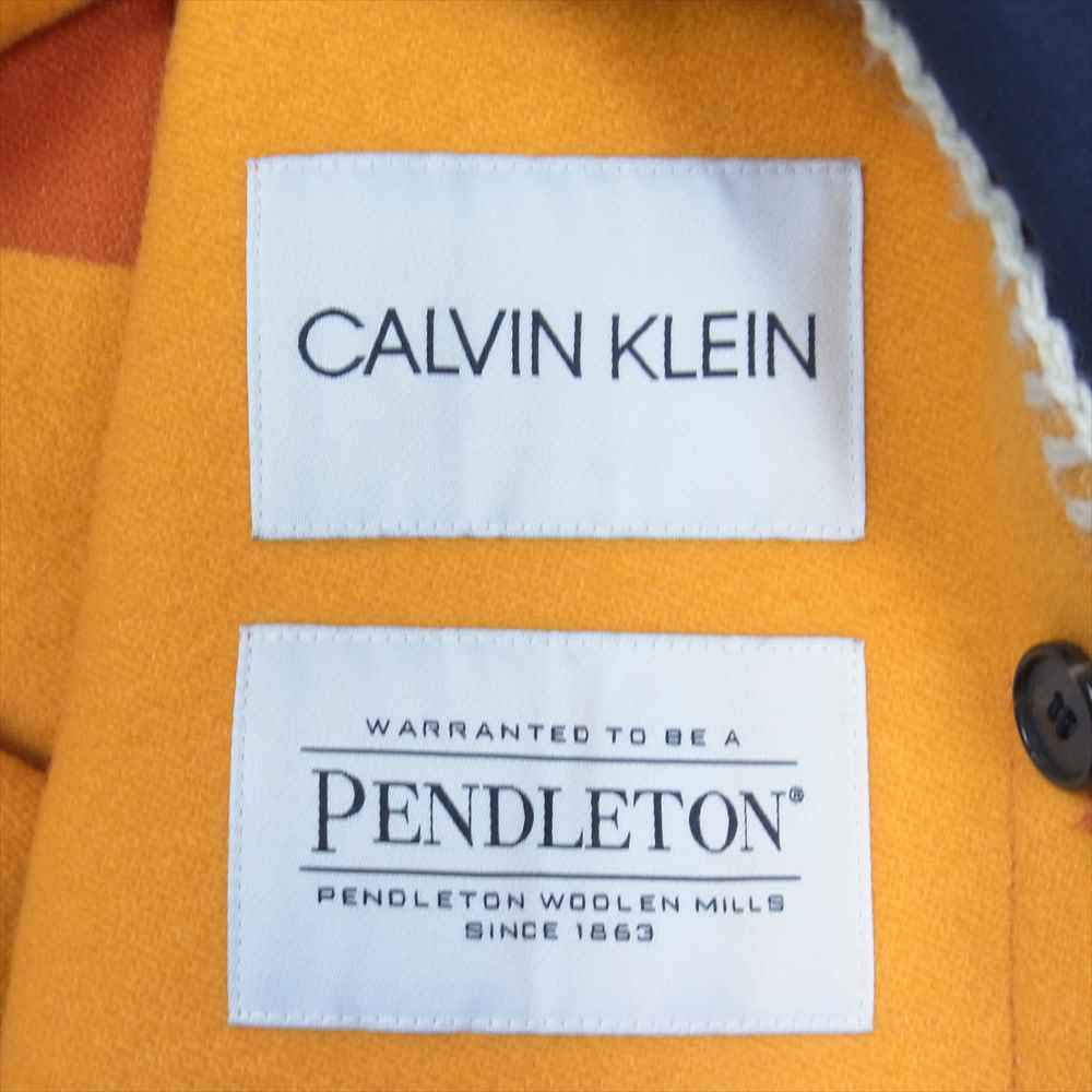 カルバンクライン 205W39NYC MWCB22 RAF SIMONS ラフシモンズ PENDLETON ペンドルトン 着脱可能ブランケットライナー付き フィッシュテール モッズコート ダークネイビー系 46【中古】