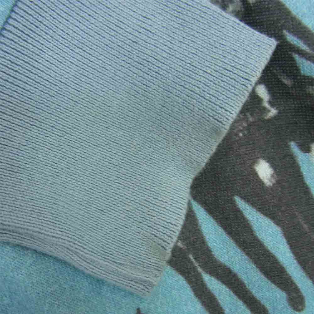 HYSTERIC GLAMOUR ヒステリックグラマー 0252ND03 THE CRAMPS クランプス 総柄 ニット カーディガン ブルー系 L【中古】