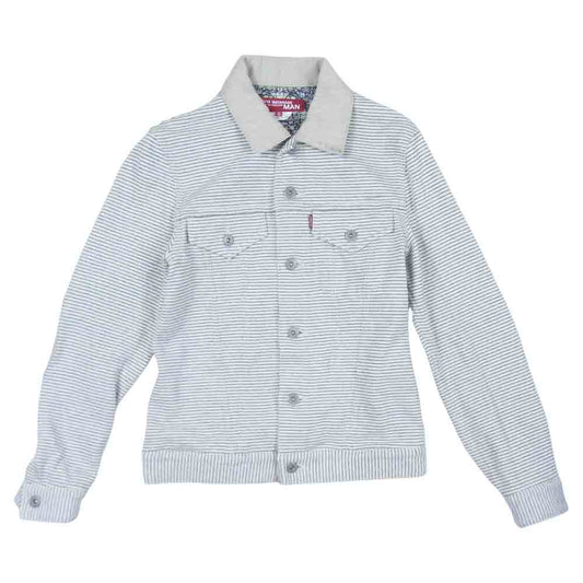 JUNYA WATANABE COMME des GARCONS MAN ジュンヤワタナベコムデギャルソンマン WS-J206 × Levis リーバイス 3rdタイプ  ボーダー ジャケット オフホワイト系 XS【中古】