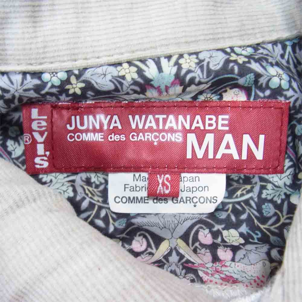 JUNYA WATANABE COMME des GARCONS MAN ジュンヤワタナベコムデギャルソンマン WS-J206 × Levis リーバイス 3rdタイプ  ボーダー ジャケット オフホワイト系 XS【中古】