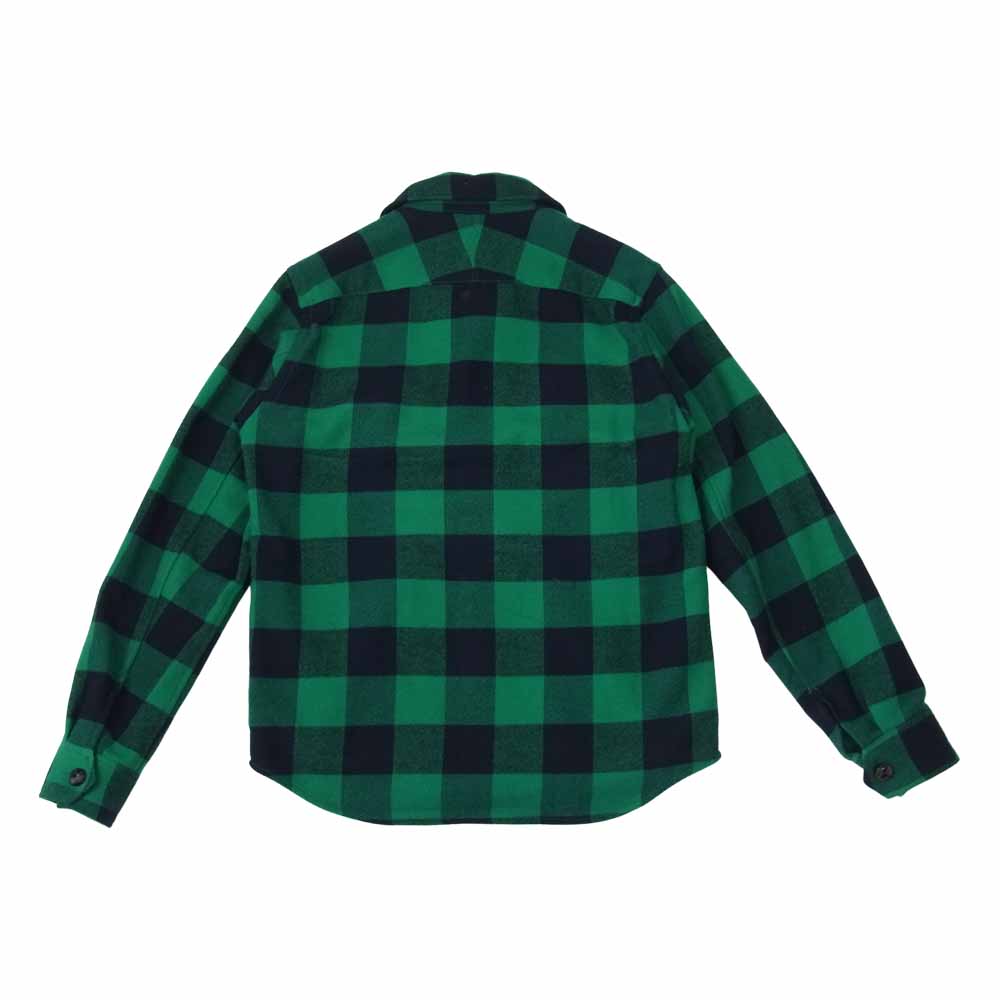 TMT ティーエムティー TSH-F18IN02 WAPPEN COTTON-WOOL BUFFALO CHECK SHIRTS ワッペン コットン ウール バッファロー チェック シャツ グリーン系 S【中古】