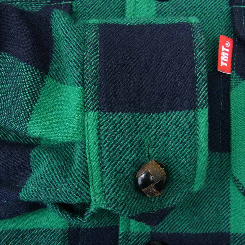 TMT ティーエムティー TSH-F18IN02 WAPPEN COTTON-WOOL BUFFALO CHECK SHIRTS ワッペン コットン ウール バッファロー チェック シャツ グリーン系 S【中古】