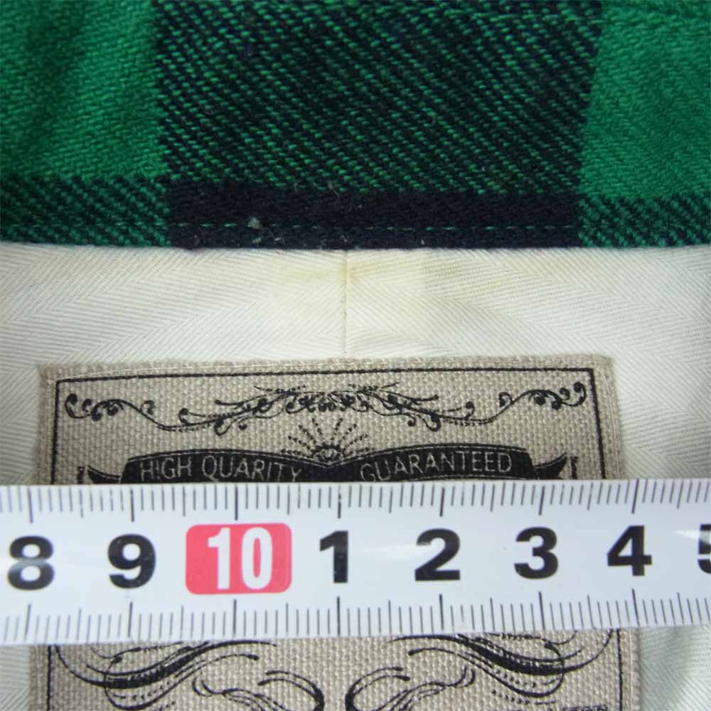 TMT ティーエムティー TSH-F18IN02 WAPPEN COTTON-WOOL BUFFALO CHECK SHIRTS ワッペン コットン ウール バッファロー チェック シャツ グリーン系 S【中古】
