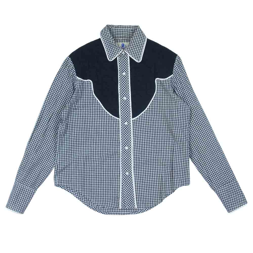 A BATHING APE アベイシングエイプ ギンガム チェック ウエスタン シャツ ブラック系 XS【中古】