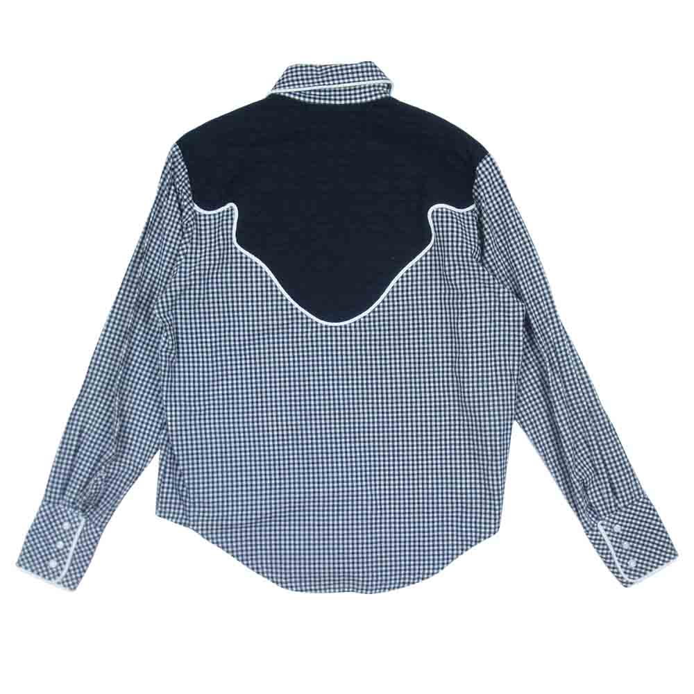 A BATHING APE アベイシングエイプ ギンガム チェック ウエスタン シャツ ブラック系 XS【中古】