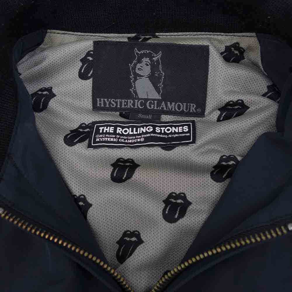 HYSTERIC GLAMOUR ヒステリックグラマー 0222AB01 × THE ROLLING STONES ローリングストーンズ × 野口強 裏地リップ&タン総柄 ブルゾン ジャケット S【中古】
