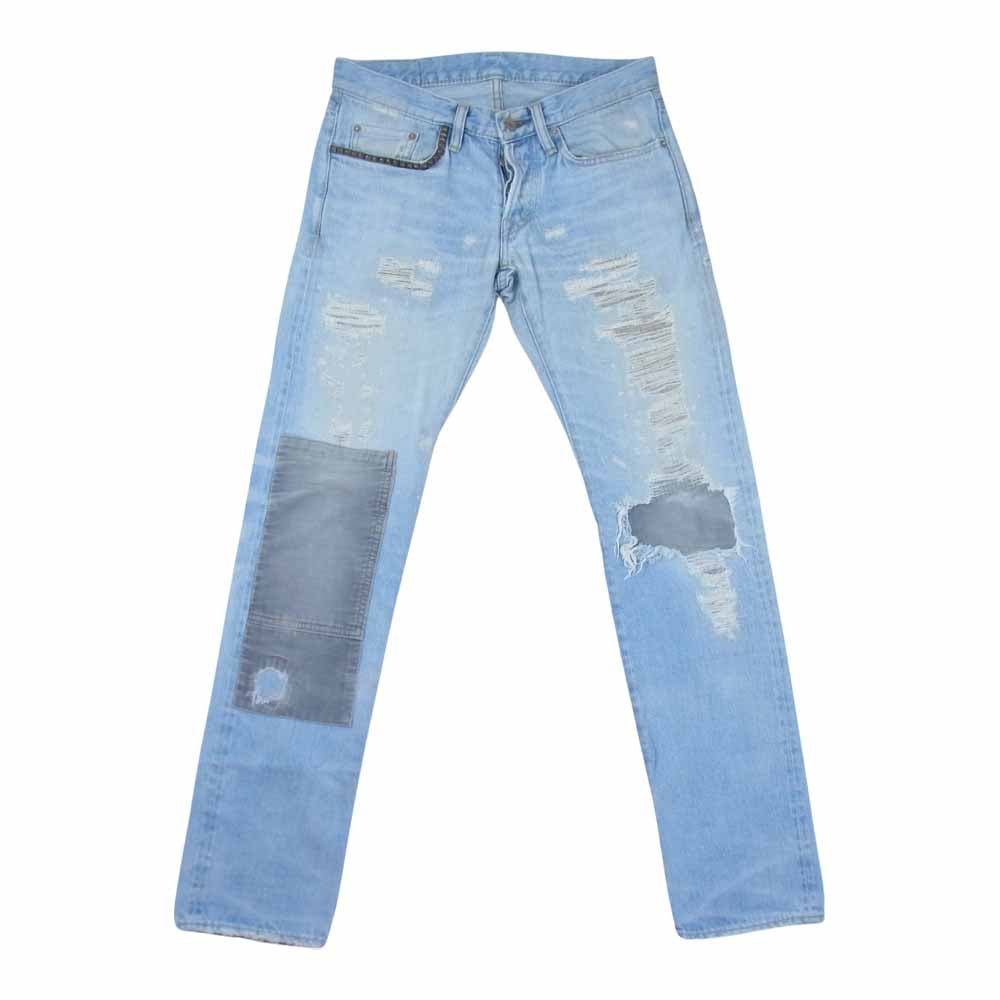 HYSTERIC GLAMOUR ヒステリックグラマー 0202AP01 NOBU リメイク ダメージ クラッシュ加工 デニムパンツ インディゴブルー系 28【中古】
