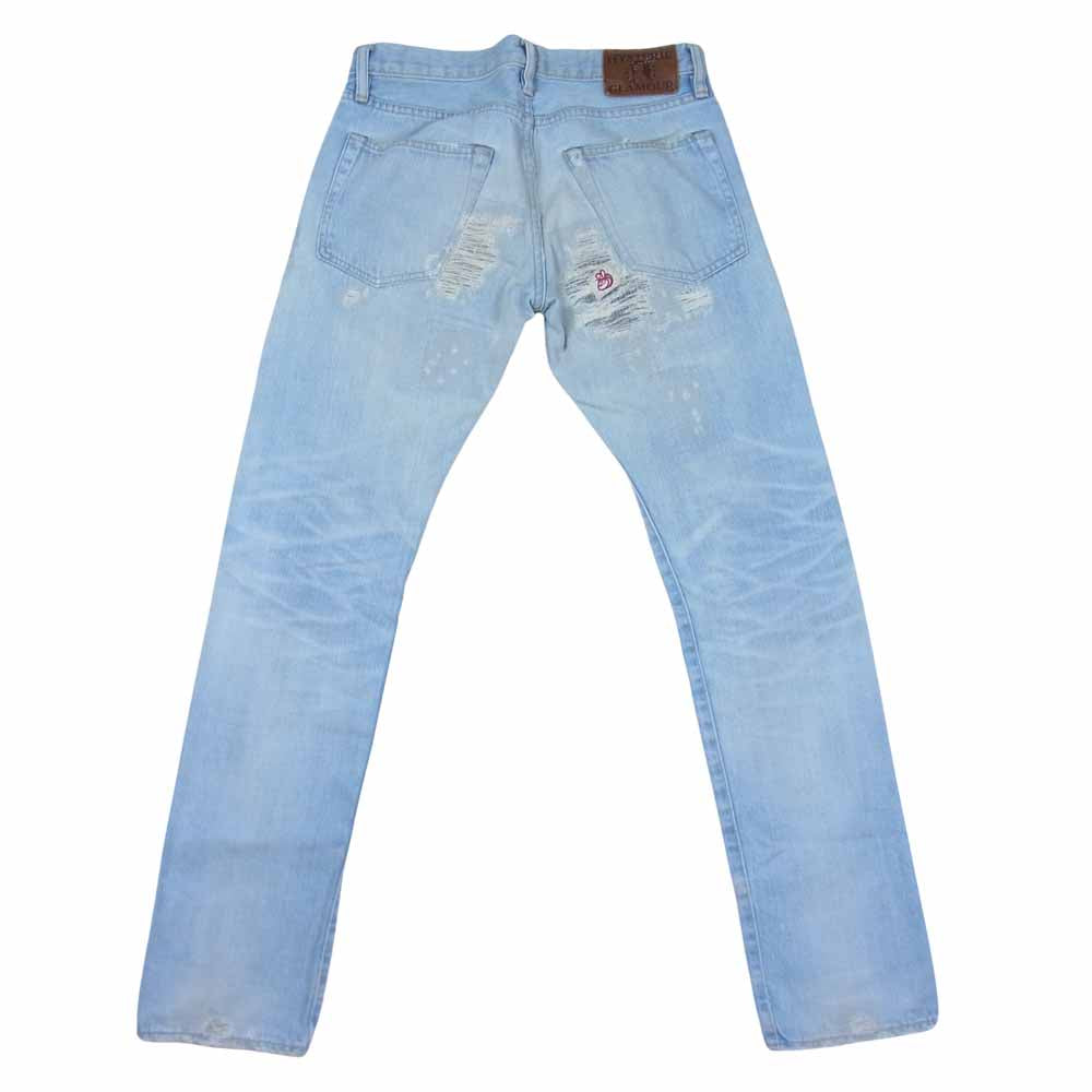 HYSTERIC GLAMOUR ヒステリックグラマー 0202AP01 NOBU リメイク ダメージ クラッシュ加工 デニムパンツ インディゴブルー系 28【中古】