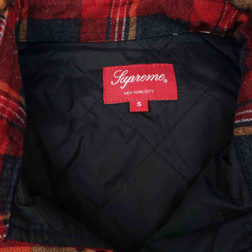 Supreme シュプリーム 17AW Independent Quilted Flannel Shirt キルト フランネル シャツ S【中古】