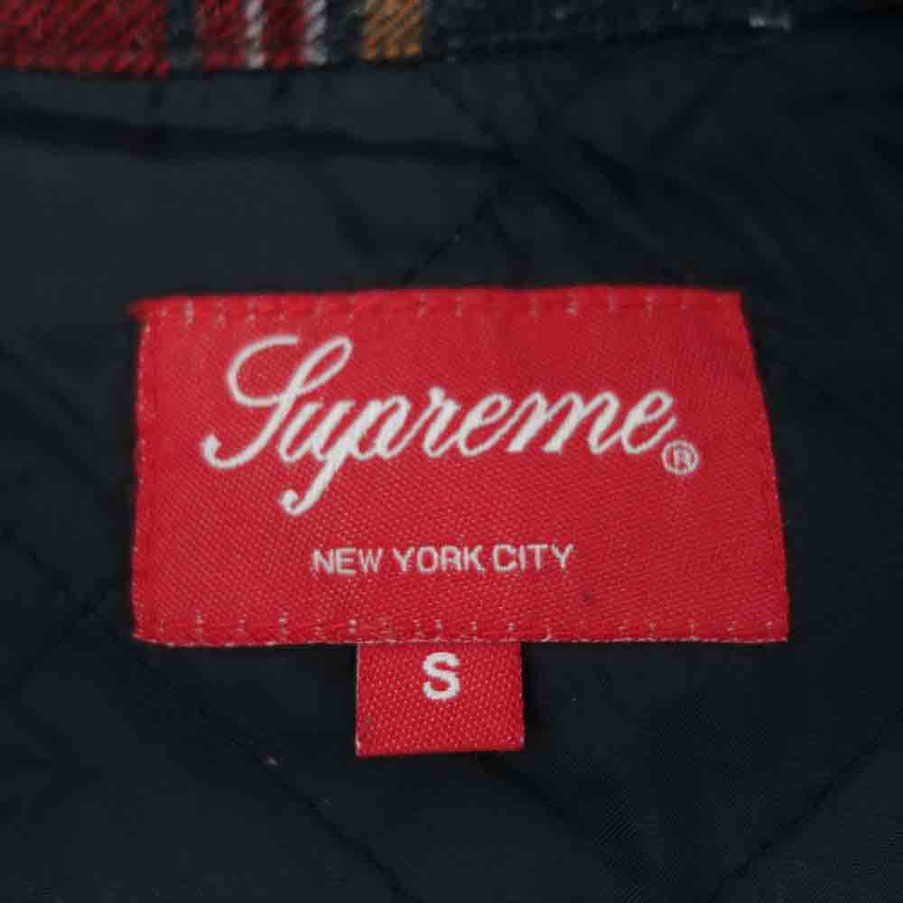 Supreme シュプリーム 17AW Independent Quilted Flannel Shirt キルト フランネル シャツ S【中古】