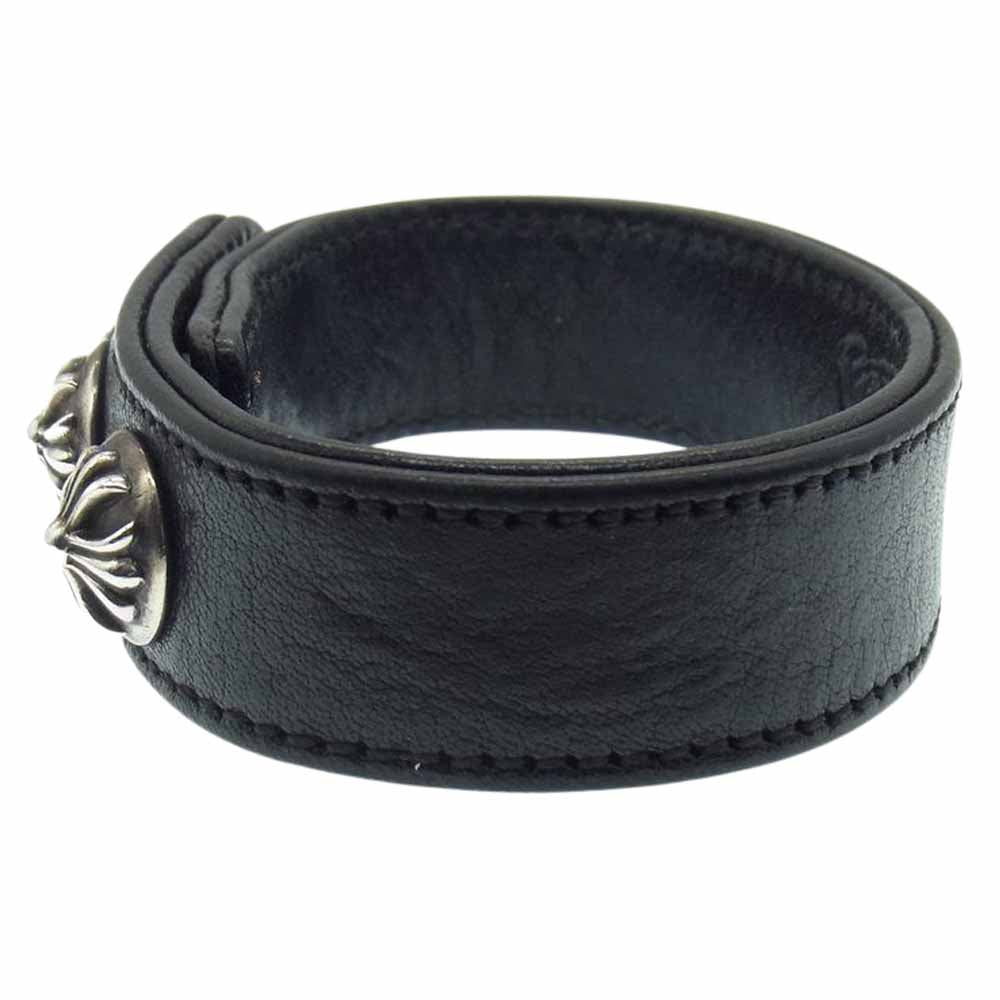 CHROME HEARTS クロムハーツ（原本無） 3BTN 2SNP 3ボタン 2スナップ レザー ブレスレット ブラック系【中古】