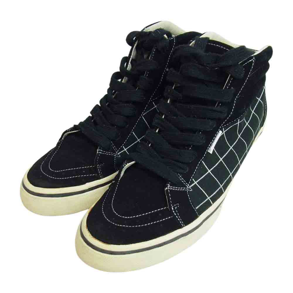 VISVIM ビズビム VSEAF0003-03 × AFFA エーエフエフエー × fragment design フラグメントデザイン LOGAN チェック ミッドカット スニーカー ブラック系 9【中古】