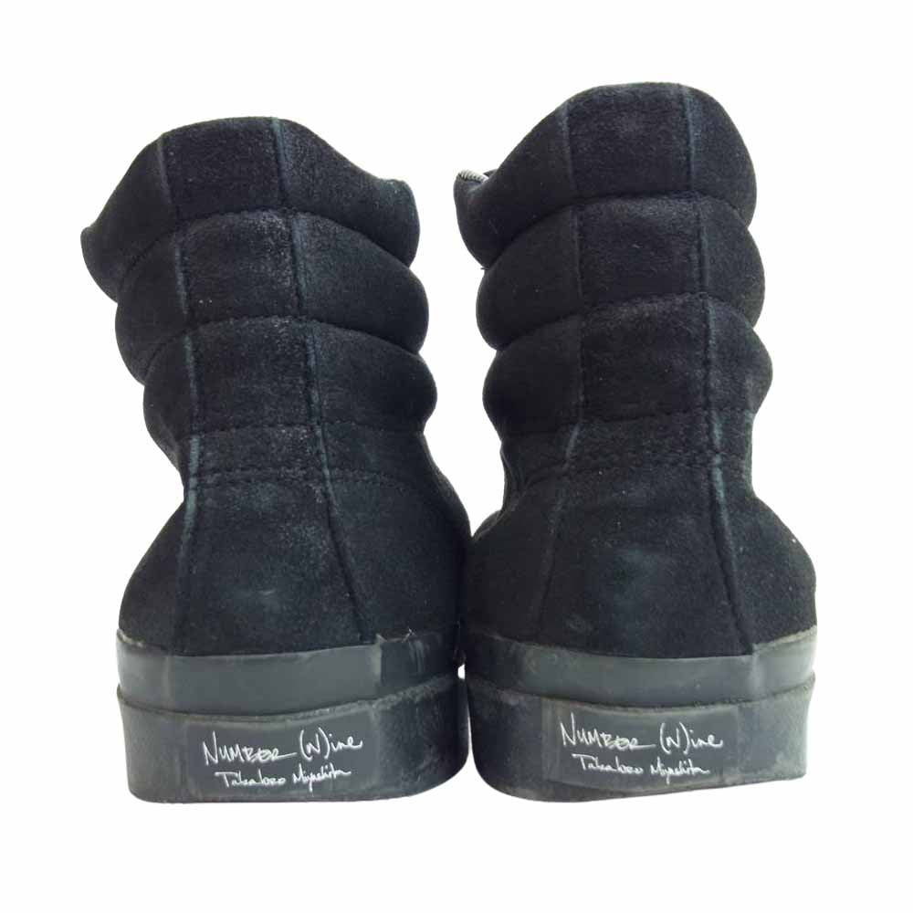NUMBER(N)INE ナンバーナイン 06AW F06-NF004 NOIR期 レースアップ 編み上げ レザー ハイカット スニーカー ブラック系 9【中古】