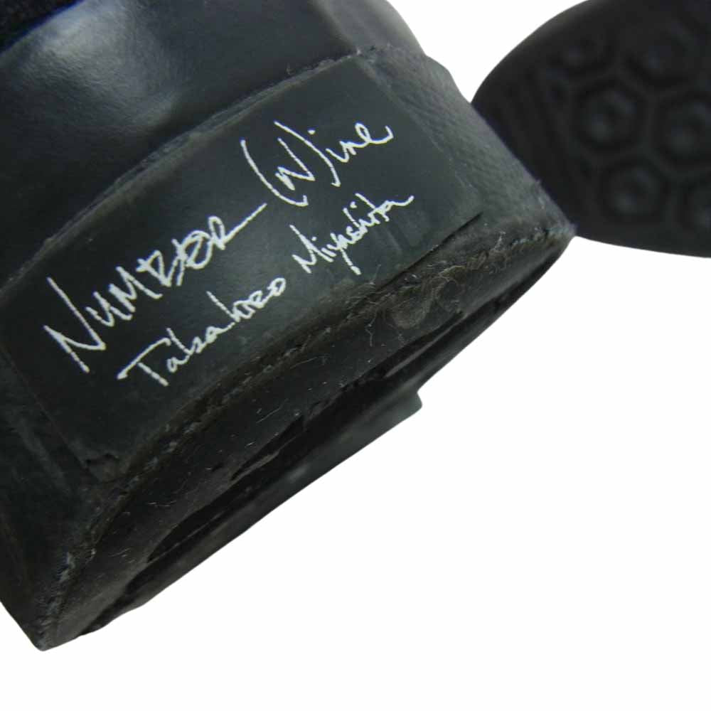 NUMBER(N)INE ナンバーナイン 06AW F06-NF004 NOIR期 レースアップ 編み上げ レザー ハイカット スニーカー ブラック系 9【中古】