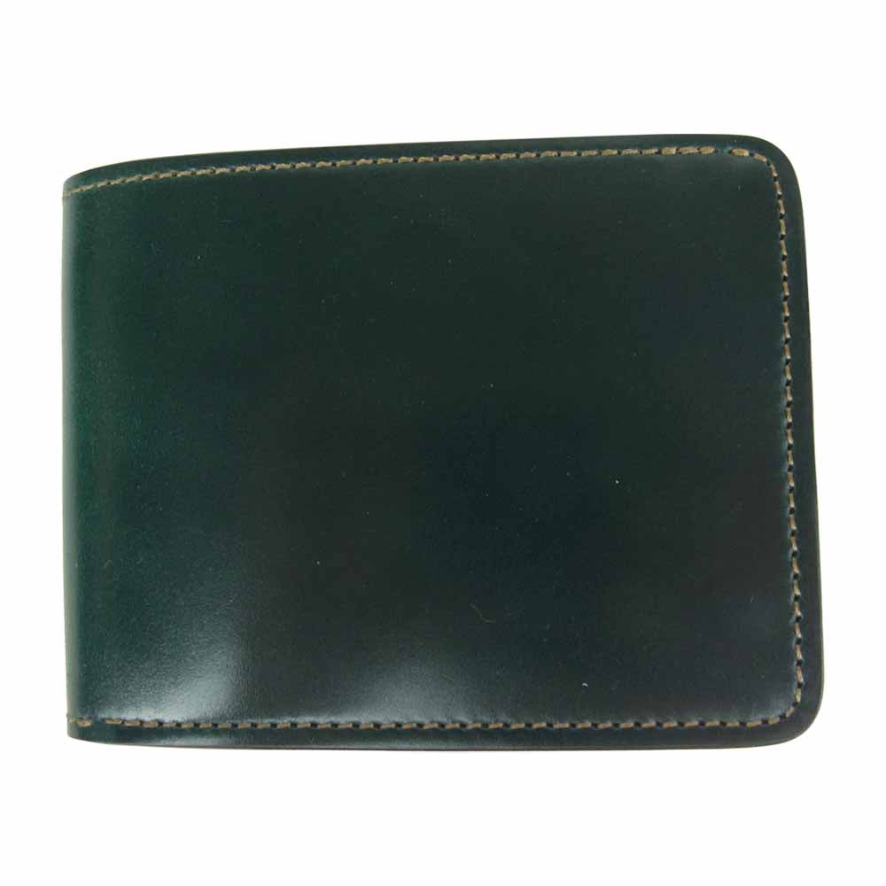 WILDSWANS ワイルドスワンズ wings-cordovan-eb タイガースブラザーズ別注 シェルコードバン 2つ折り ウォレット グリーン系【中古】