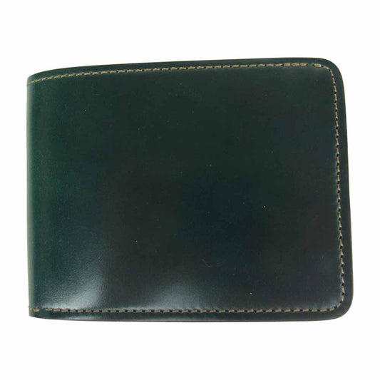 WILDSWANS ワイルドスワンズ wings-cordovan-eb タイガースブラザーズ別注 シェルコードバン 2つ折り ウォレット グリーン系【中古】