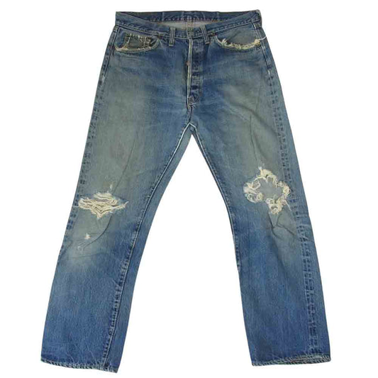 Levi's リーバイス オリジナル 501 66前期 刻印6 バックポケット裏シングル コインポケット裏チェーン インディゴブルー系【中古】