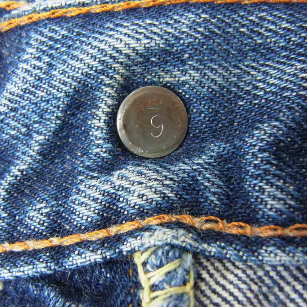 Levi's リーバイス オリジナル 501 66前期 刻印6 バックポケット裏シングル コインポケット裏チェーン インディゴブルー系【中古】