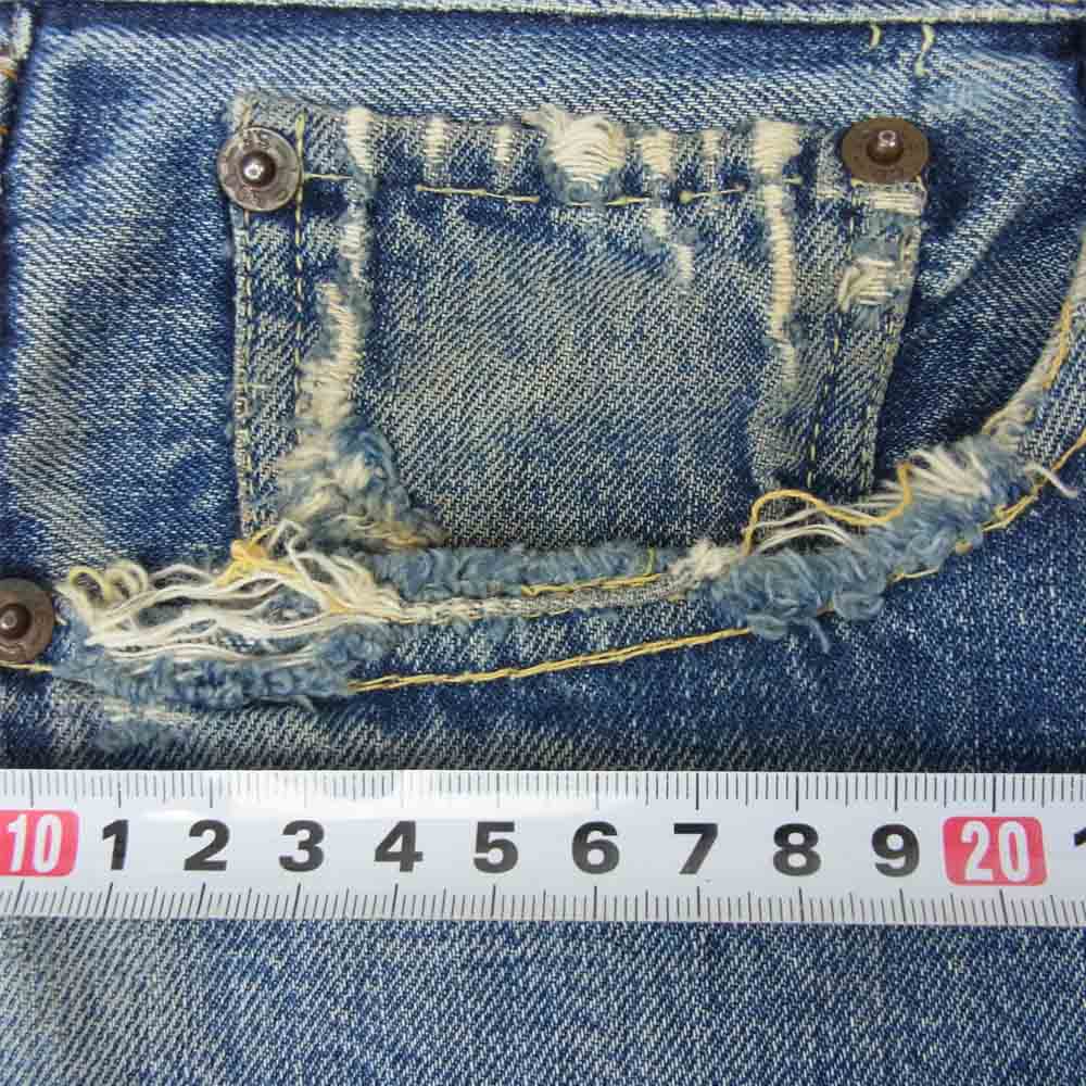Levi's リーバイス オリジナル 501 66前期 刻印6 バックポケット裏シングル コインポケット裏チェーン インディゴブルー系【中古】