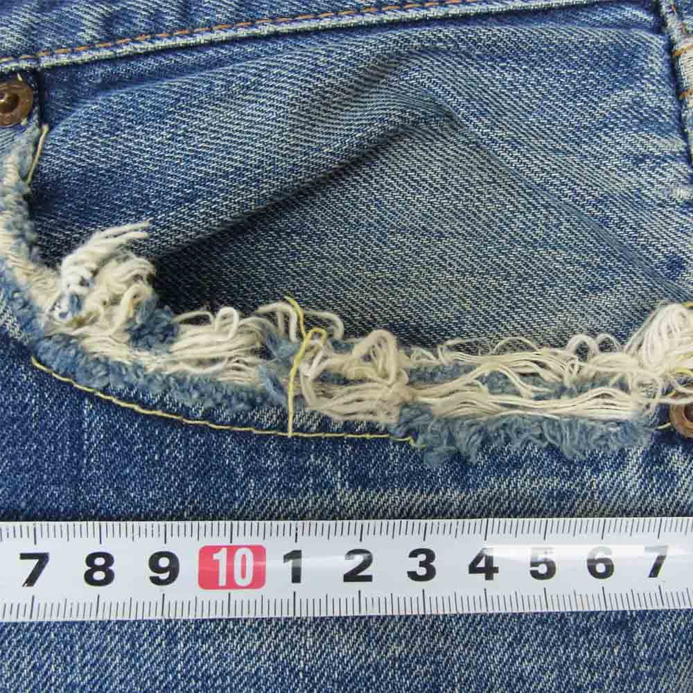 Levi's リーバイス オリジナル 501 66前期 刻印6 バックポケット裏シングル コインポケット裏チェーン インディゴブルー系【中古】