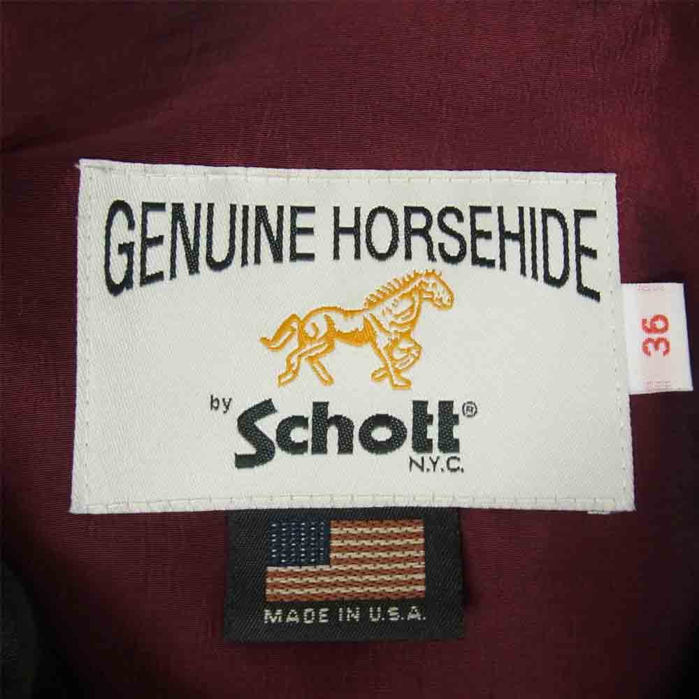 schott ショット 641XXH USA製 HORSE HIDE RIDERS ホース ハイド レザー シングル ライダース ブラック系 36【中古】