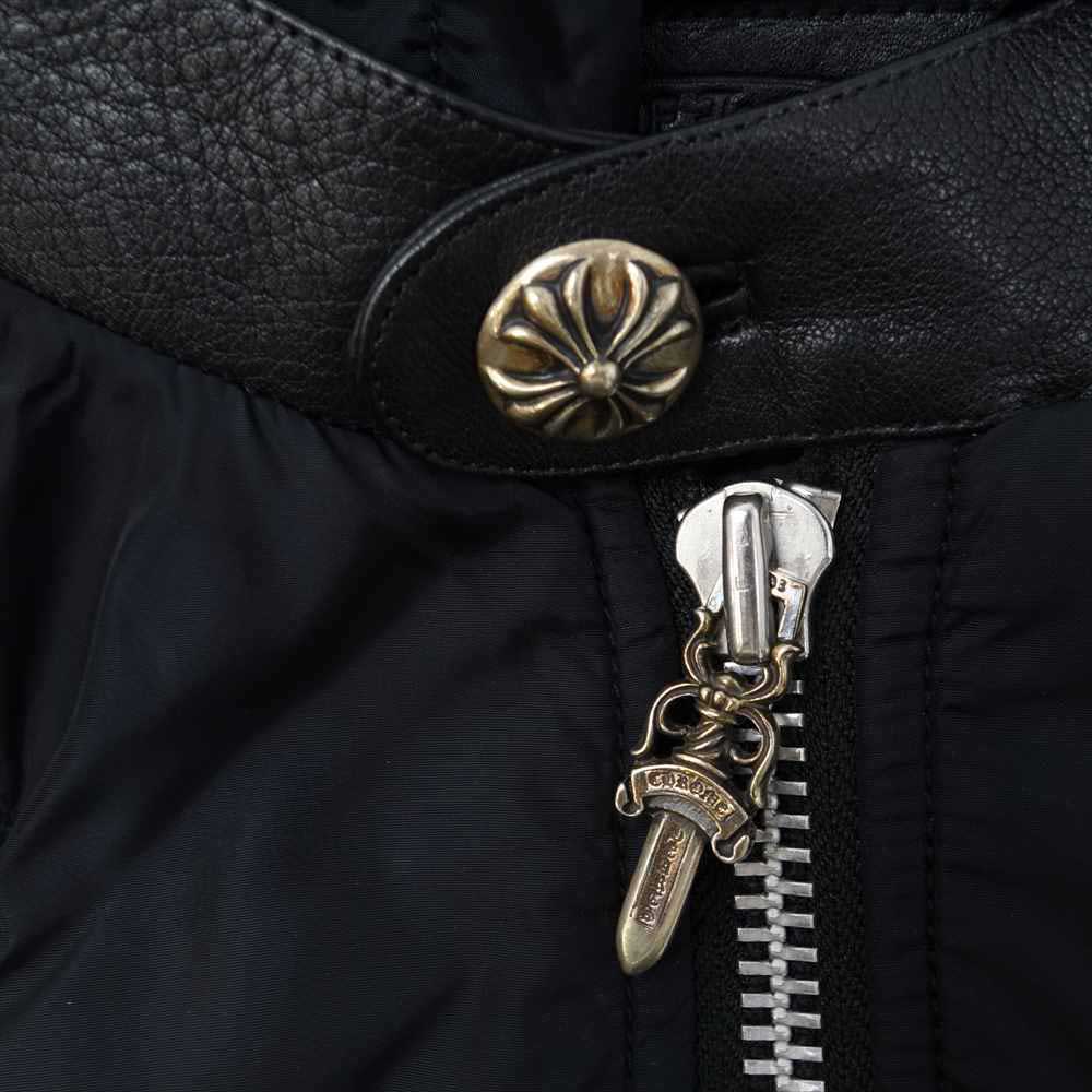 CHROME HEARTS クロムハーツ（原本無） 国内正規品 DEGENERATE バックBSフレア レザー切替 ナイロン ブルゾン M(JVP) ブラック系 M【中古】