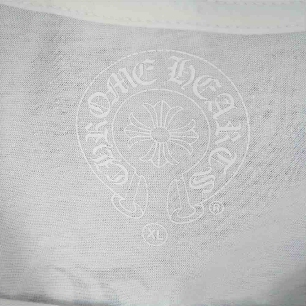 CHROME HEARTS クロムハーツ（原本無） 国内正規品 CHクロス ネック ロゴ プリント 半袖 Tシャツ ホワイト系 XL【中古】