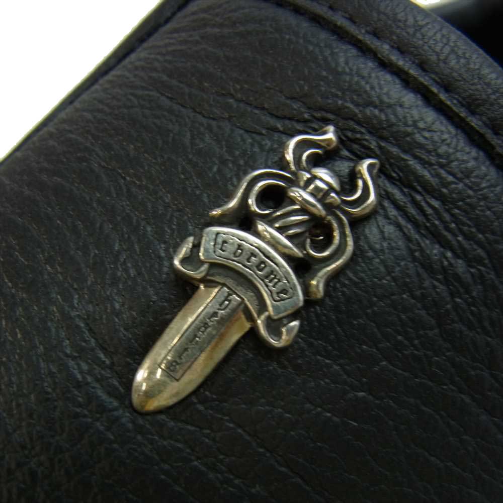 CHROME HEARTS クロムハーツ（原本無） SLIP ON  CH PLS PTCH CHプラス レザーパッチ ダガー スリッポン ブラック系 43【中古】