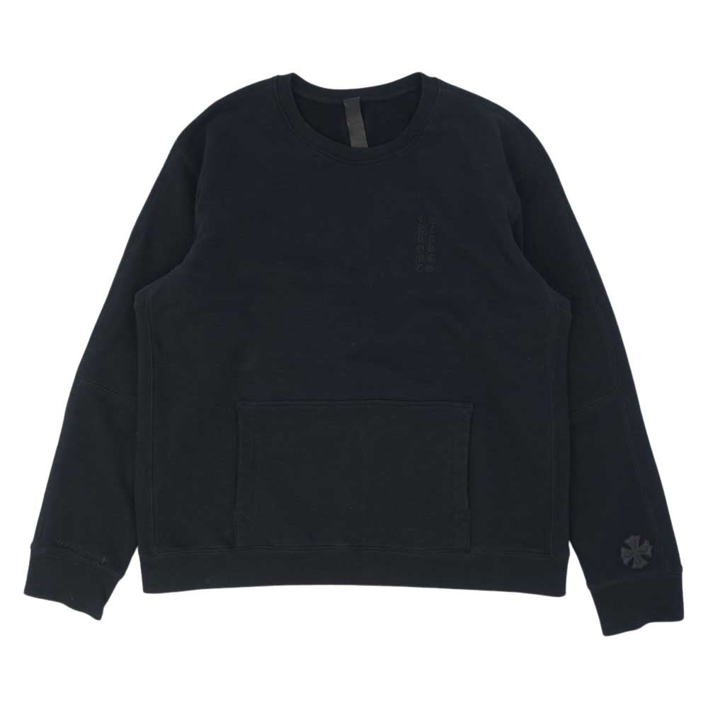 CHROME HEARTS クロムハーツ（原本無） 国内正規品 CHプラス レザー パッチ スウェット ブラック系 XL【中古】