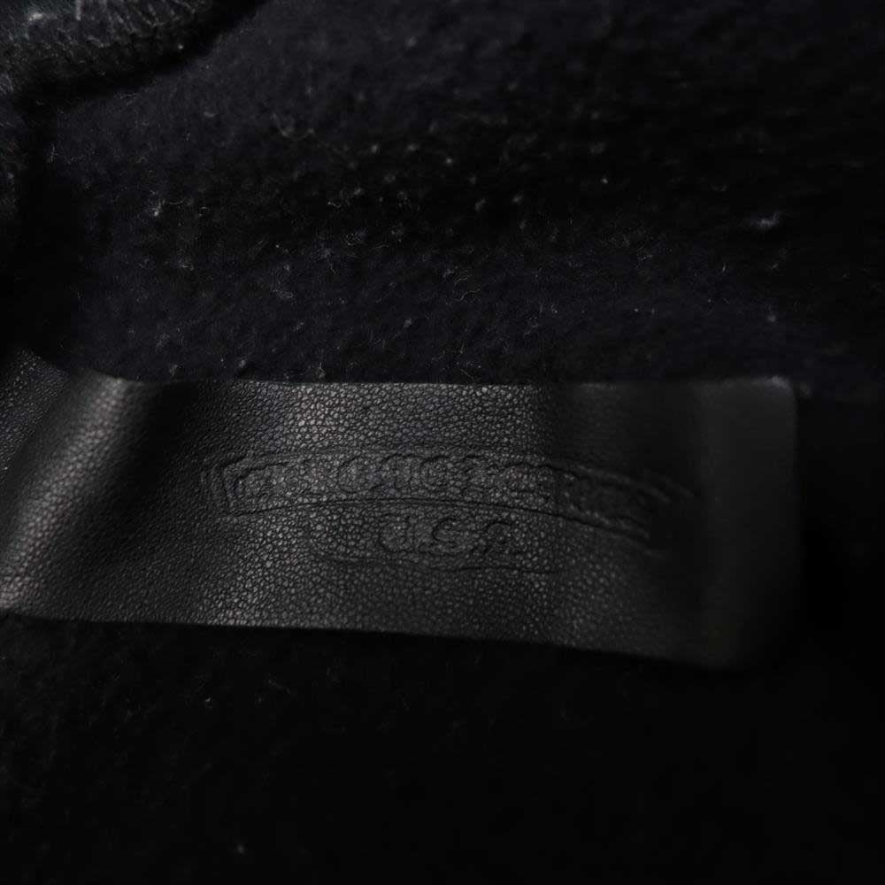 CHROME HEARTS クロムハーツ（原本無） SLIT HD PLVR CH クロスパッチ レザー切替 サイドスリット プルオーバー パーカー ブラック系 M【中古】