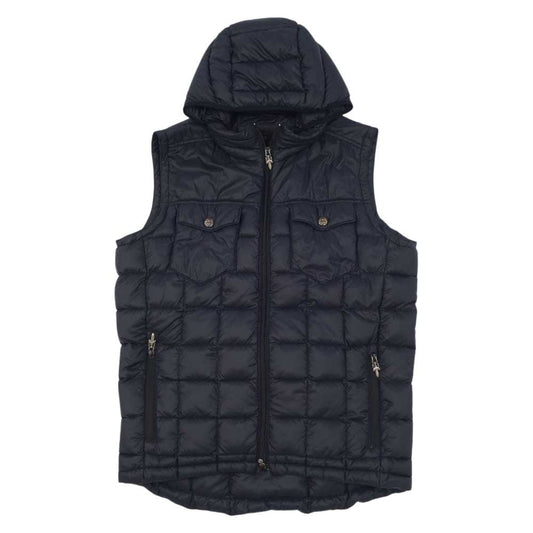 CHROME HEARTS クロムハーツ（原本無） 国内正規品 クロスボールボタン ダガージップ ナイロン ダウン ベスト ブラック系 S【中古】