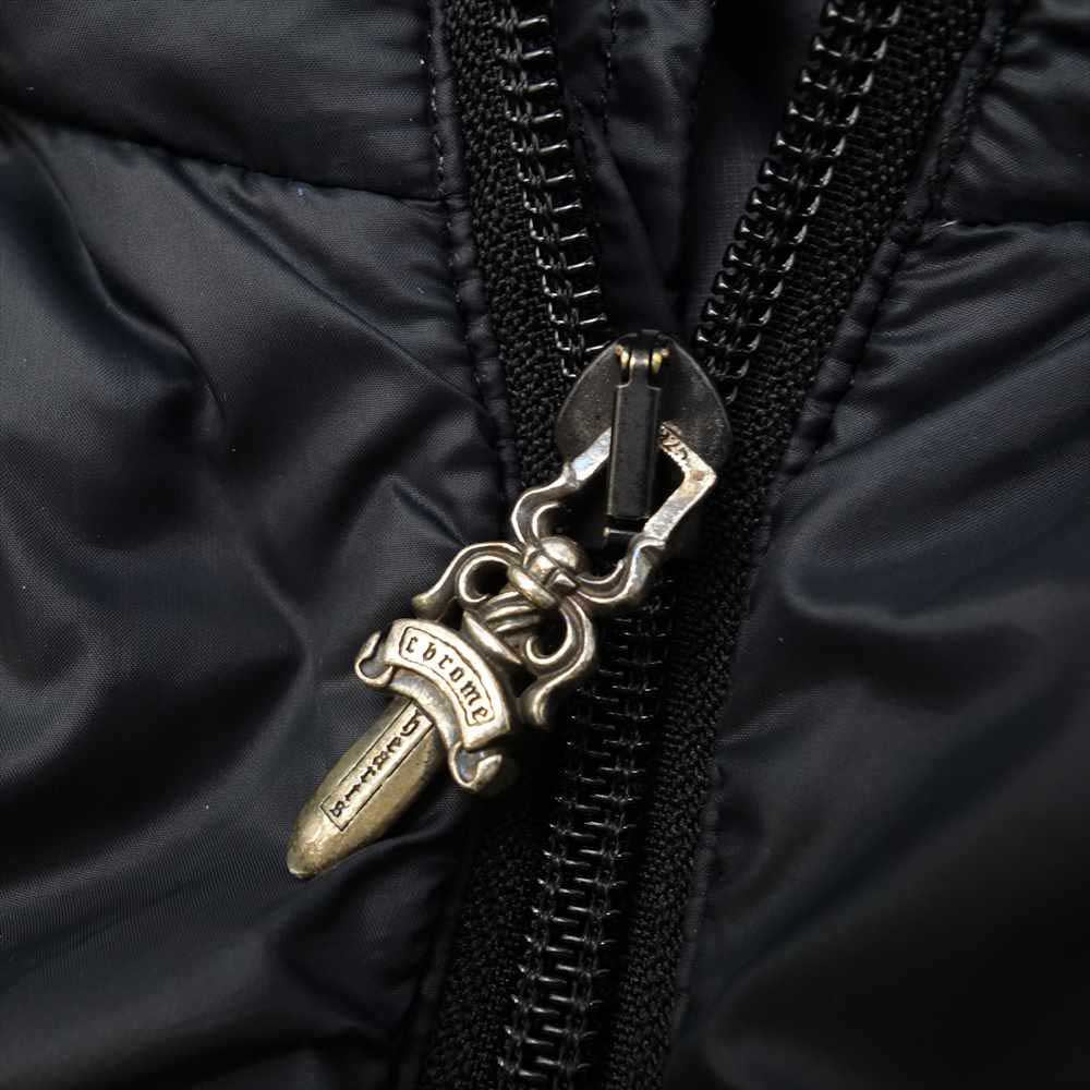 CHROME HEARTS クロムハーツ（原本無） 国内正規品 クロスボールボタン ダガージップ ナイロン ダウン ベスト ブラック系 S【中古】