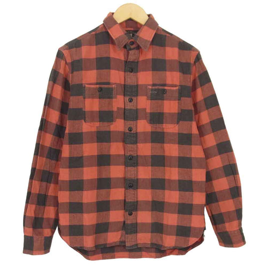 RRL ダブルアールエル 国内正規品 ブロック チェック ネルシャツ マチ付き レッド系 SP【中古】
