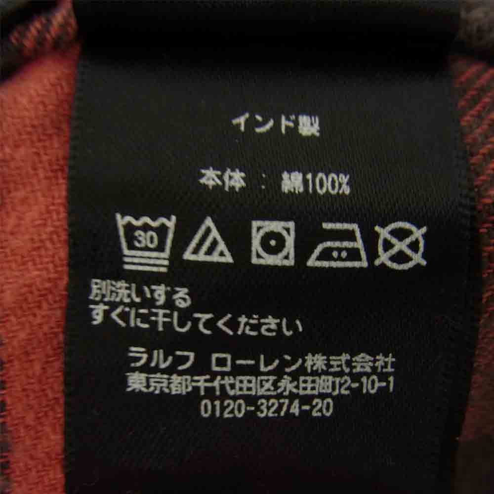 RRL ダブルアールエル 国内正規品 ブロック チェック ネルシャツ マチ付き レッド系 SP【中古】