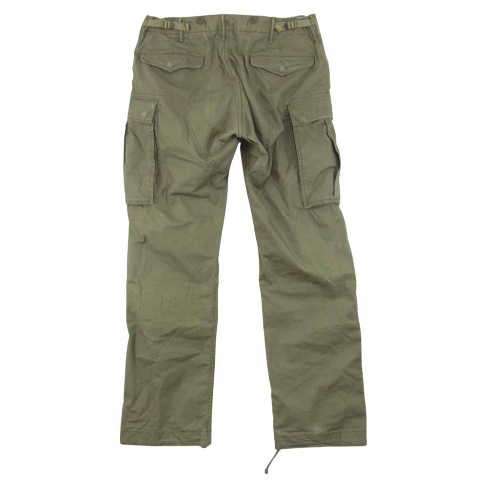 RRL ダブルアールエル Cotton Cargo Pants 6ポケット 加工 カーゴ パンツ カーキ系 34【美品】【中古】