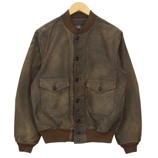 RRL ダブルアールエル 国内正規品 cotton flight jacket ヴィンテージ加工 コットン ピケ フライト ジャケット ブラウン系 M【中古】