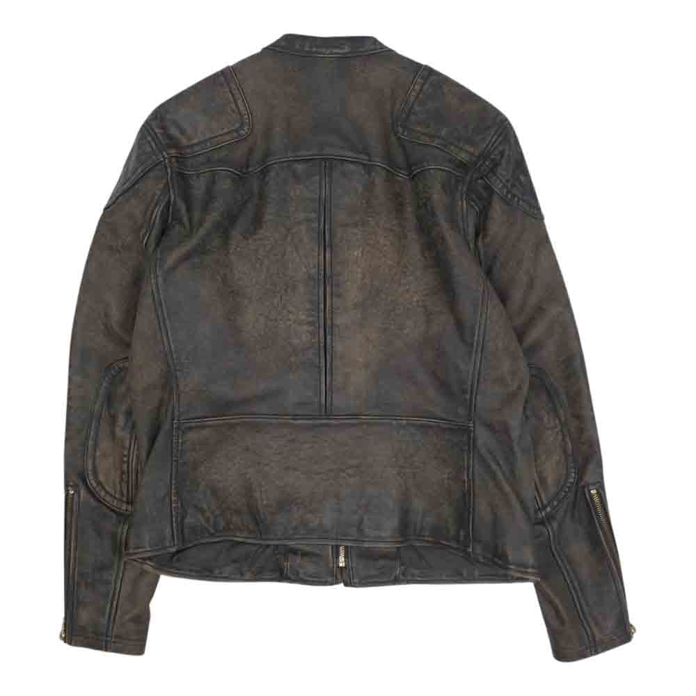 RRL ダブルアールエル MNRROTW16020032001 国内正規品 スリム フィット レザー モト ジャケット ヴィンテージ加工 シングルライダース ダークブラウン系 ブラック系 M【中古】