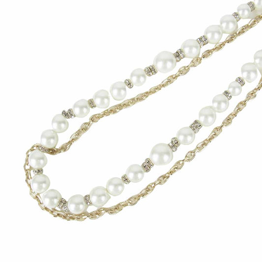 CHANEL シャネル 20A ココマーク パール ネックレス ゴールド系【中古】