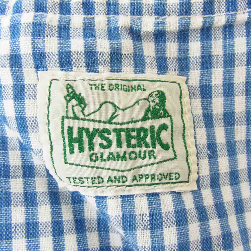 HYSTERIC GLAMOUR ヒステリックグラマー 0262AP12 リネン ギンガム チェック パンツ ブルー系 S【中古】