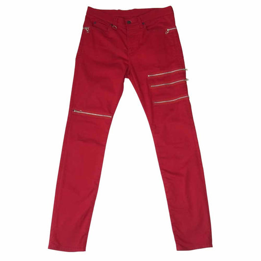 HYSTERIC GLAMOUR ヒステリックグラマー 06181AP03 ジップ スキニー パンツ レッド系 31【中古】