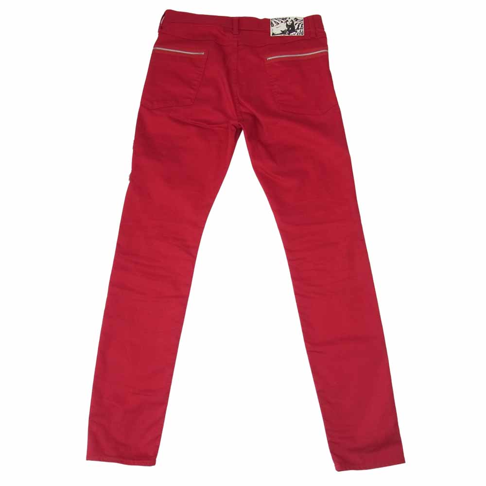 HYSTERIC GLAMOUR ヒステリックグラマー 06181AP03 ジップ スキニー パンツ レッド系 31【中古】
