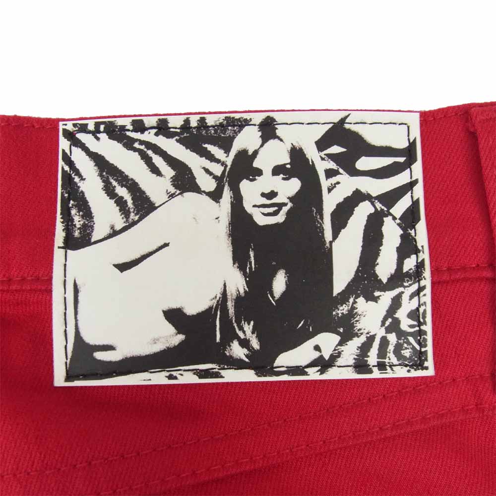 HYSTERIC GLAMOUR ヒステリックグラマー 06181AP03 ジップ スキニー パンツ レッド系 31【中古】