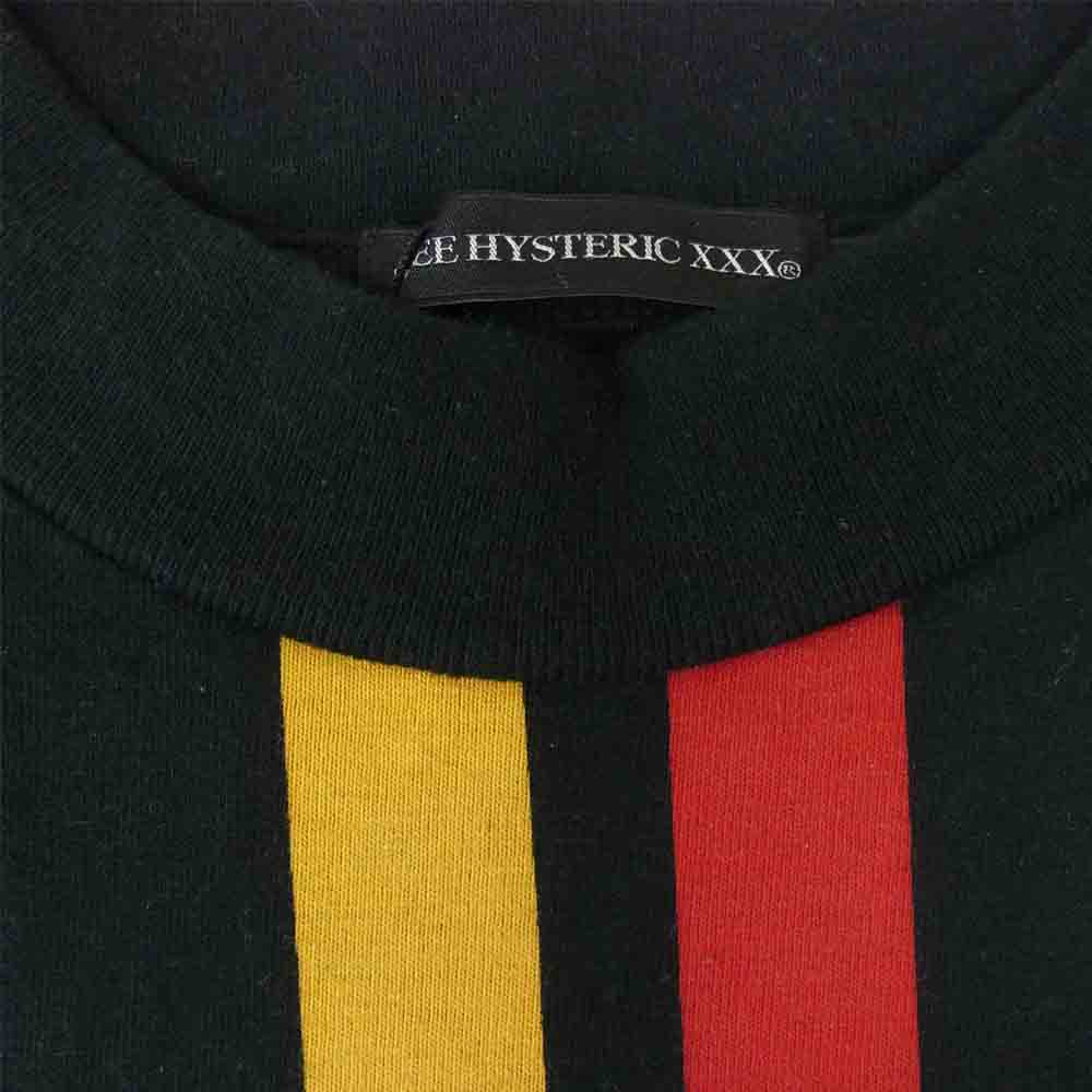 HYSTERIC GLAMOUR ヒステリックグラマー 06193CT03  モックネック 半袖 ライン Tシャツ ブラック系 L【中古】