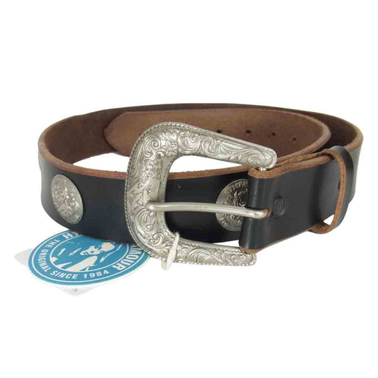 HYSTERIC GLAMOUR ヒステリックグラマー 0261QE01 DEVIL WOMAN コンチョ レザー ベルト ブラック系 S【中古】