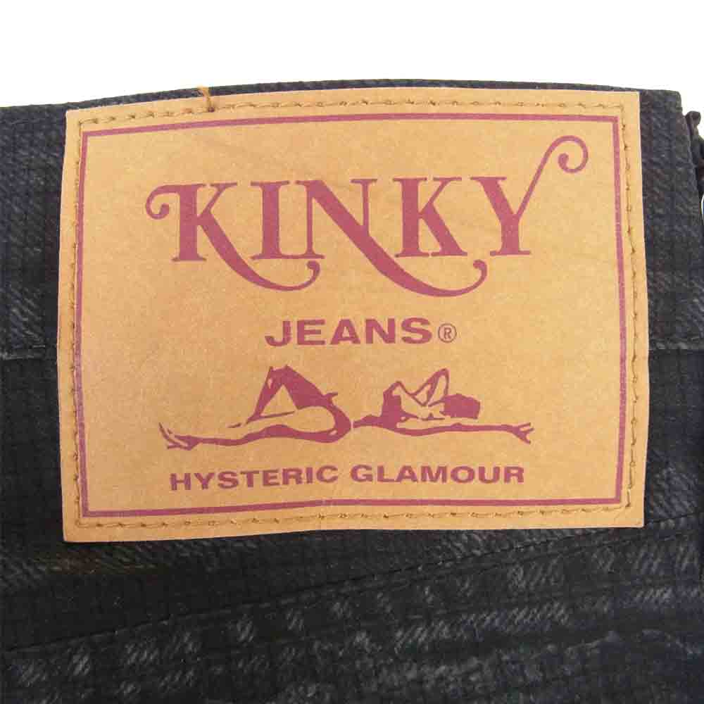 HYSTERIC GLAMOUR ヒステリックグラマー 02182AP07 KINKY JEANS 転写 プリント スリム パンツ ブラック系 M【中古】